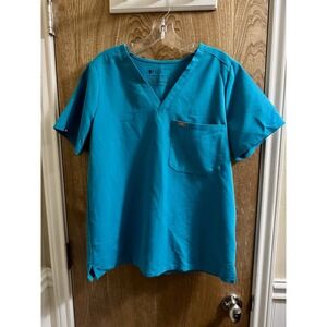 Figs Scrub Top Catarina One Pocket Women's M Bright Blue Style FW1000 PO 1772